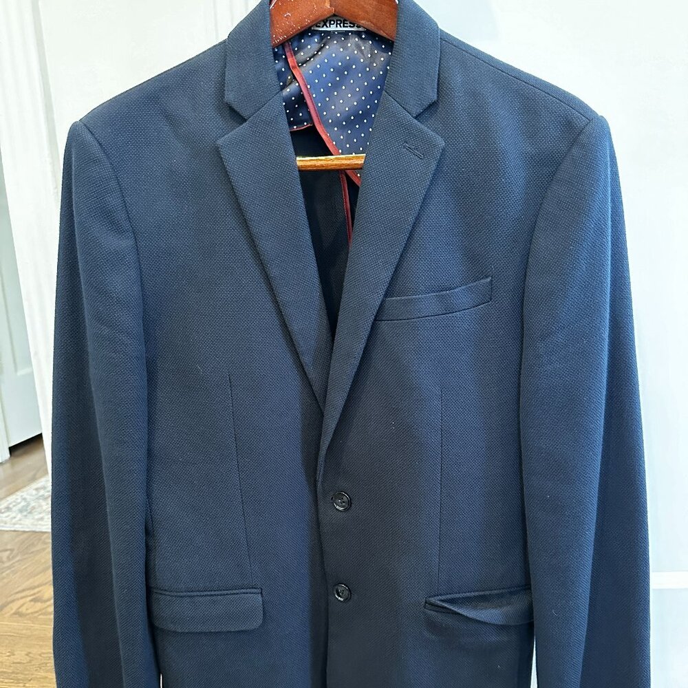 Express Men's Slim Fit Navy Blazer – Size Small